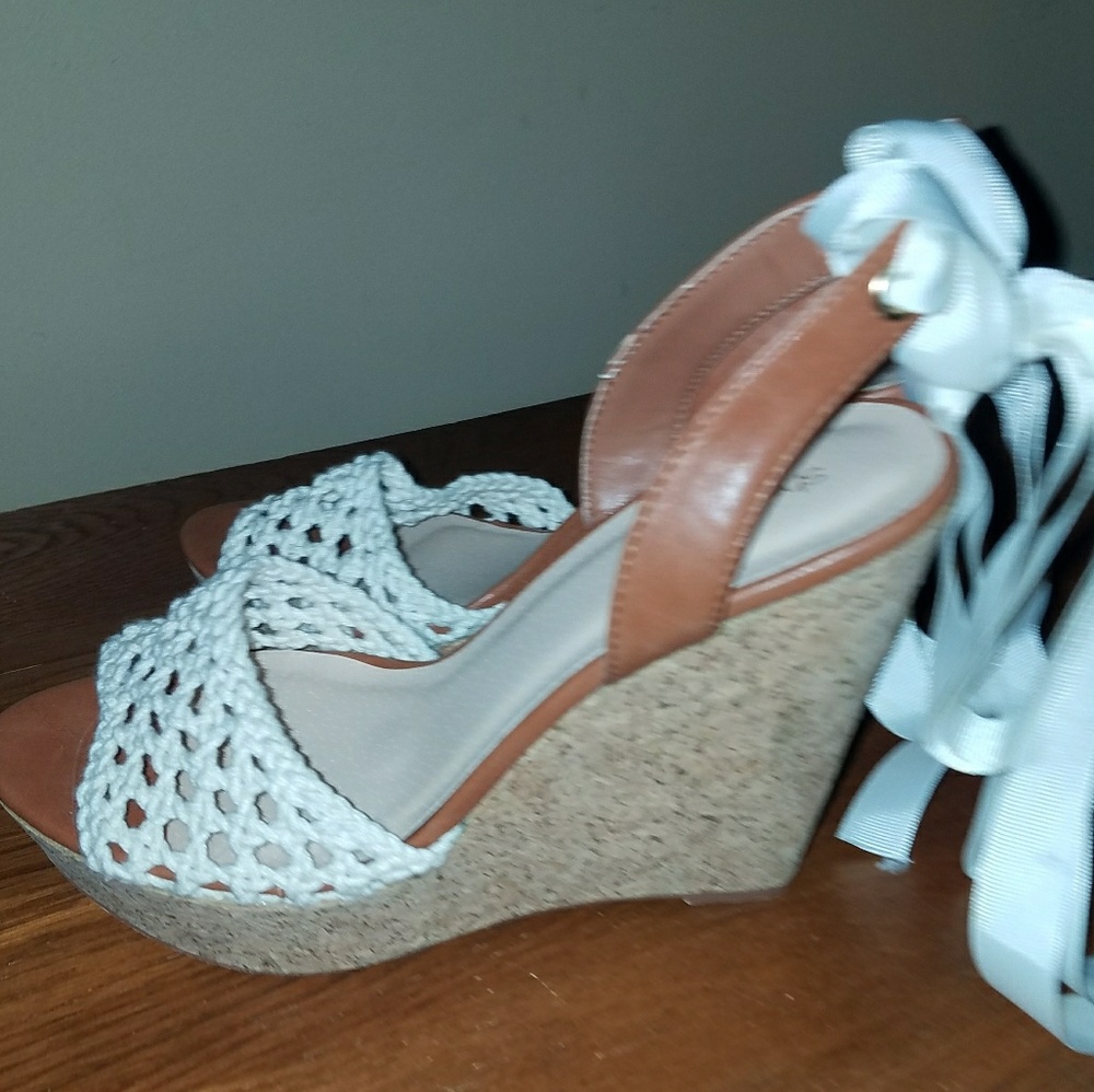 Crochet cork heel sandals